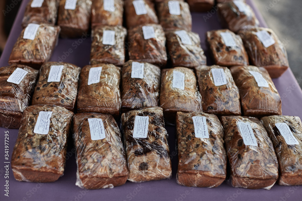 cake with nuts and raisins