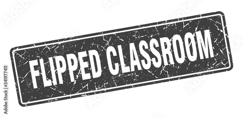flipped classroom stamp. flipped classroom vintage black label. Sign