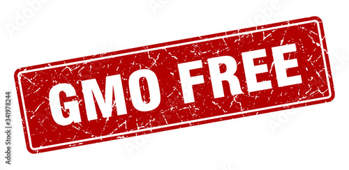 gmo free stamp. gmo free vintage red label. Sign