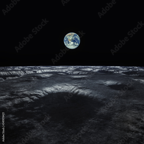 Fototapeta Naklejka Na Ścianę i Meble -  view to our planet earth from moon