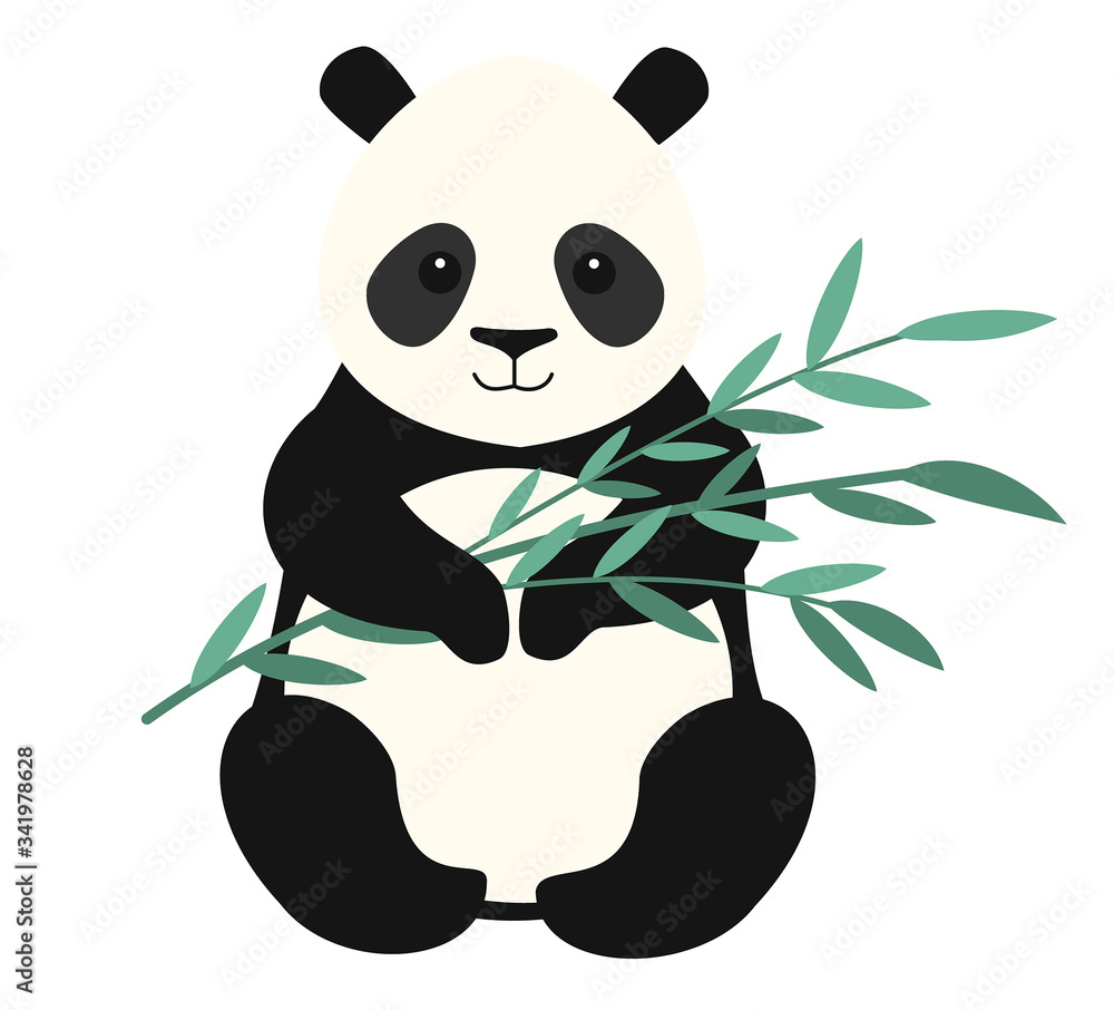 Panda isolated on white background. Vector illustration. Panda isolated on white background. Vector illustration.