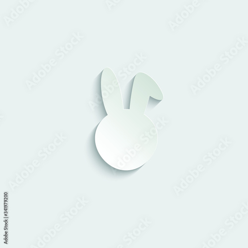 Paper rabit icon vector easter symbol