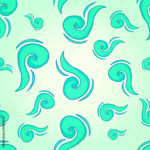 Seamless pattern with colorful gust of wind.