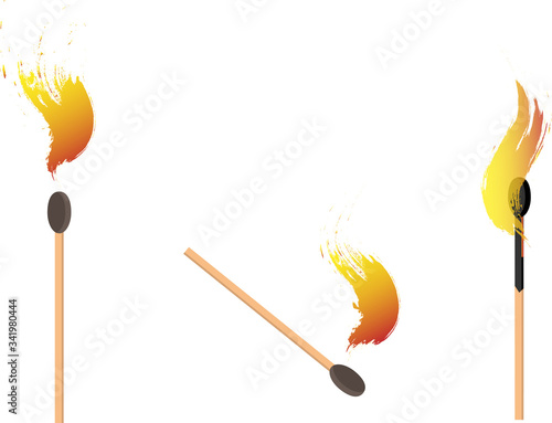burning match fire vector image 