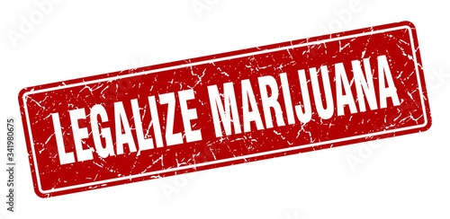 legalize marijuana stamp. legalize marijuana vintage red label. Sign