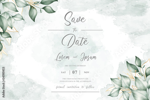 Greenery Watercolor Floral Frame Template