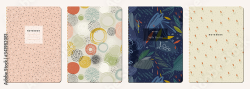 Trendy covers set. Cool abstract design. Seamless pattern and mask used, easy to re-size. For notebooks, planners, brochures, books, catalogs etc 