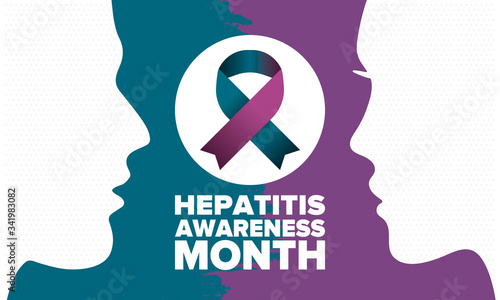 Hepatitis Awareness Month in May. Annual campaign in United States. Viral infection, liver problem. Hepatitis testing day. Control and protection. Prevention campaign. Medical healthcare vector design