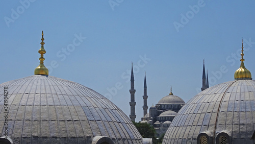 Istanbul Mosque on a clear day.