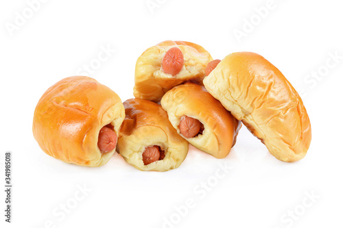 Mini Sausage Roll Isolated on white back ground