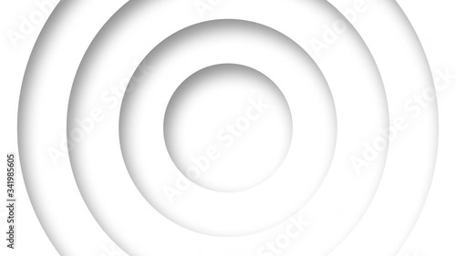 abstract logo promo pattern of circles with the effect of displacement white clean rings animation abstract background for business presentation seamless loop 4k  render