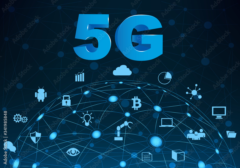 Obraz premium Internet networking concept and 5G technology