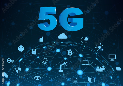 Internet networking concept and 5G technology