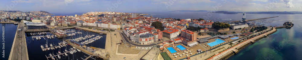 View of  La Coruña, city of Galicia,Spain. Drone Photo