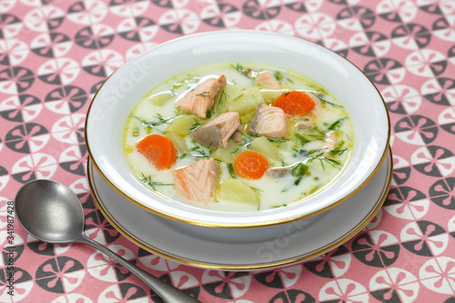 Lohikeitto, finnish traditional salmon soup
