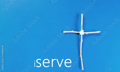 the concept of a tiny I serve God background