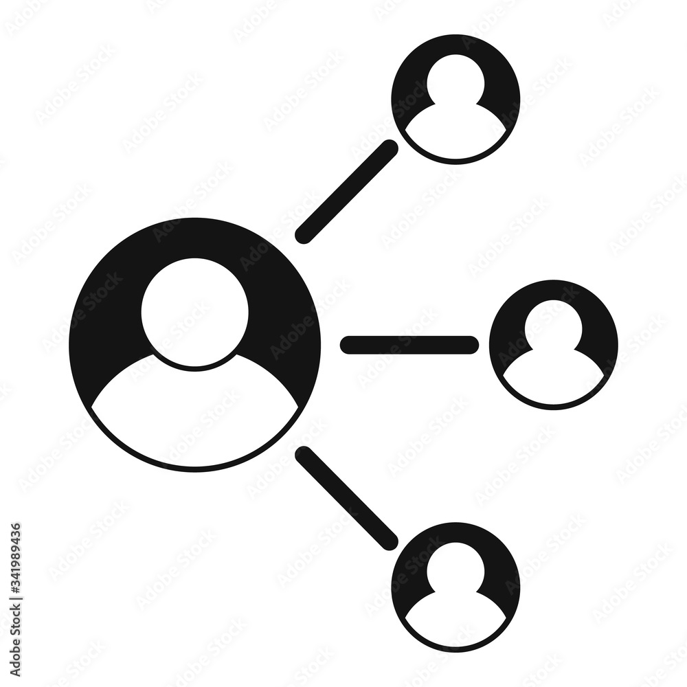 Marketing referral program icon. Simple illustration of marketing referral program vector icon for web design isolated on white background Marketing referral program icon. Simple illustration of marketing referral program vector icon for web design isolated on white background