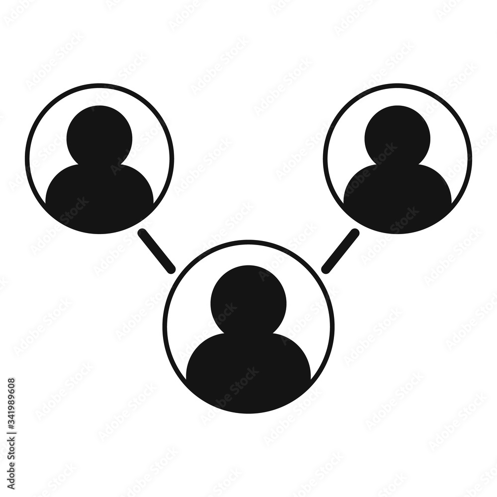 Customer referral program icon. Simple illustration of customer referral program vector icon for web design isolated on white background Customer referral program icon. Simple illustration of customer referral program vector icon for web design isolated on white background