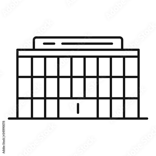 Exhibition center sale icon. Outline exhibition center sale vector icon for web design isolated on white background