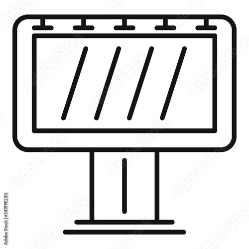 Billboard exhibition center icon. Outline billboard exhibition center vector icon for web design isolated on white background