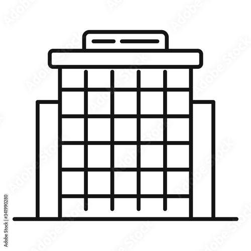 Glass exhibition center icon. Outline glass exhibition center vector icon for web design isolated on white background