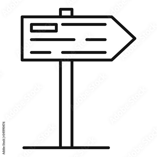 Exhibition center sign board icon. Outline exhibition center sign board vector icon for web design isolated on white background