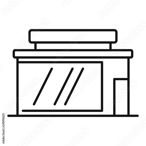 Village exhibition center icon. Outline village exhibition center vector icon for web design isolated on white background