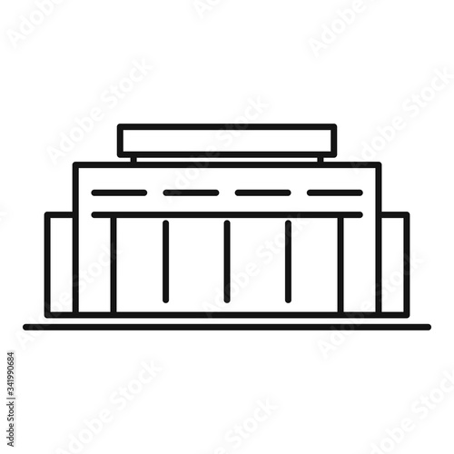 Road exhibition center icon. Outline road exhibition center vector icon for web design isolated on white background