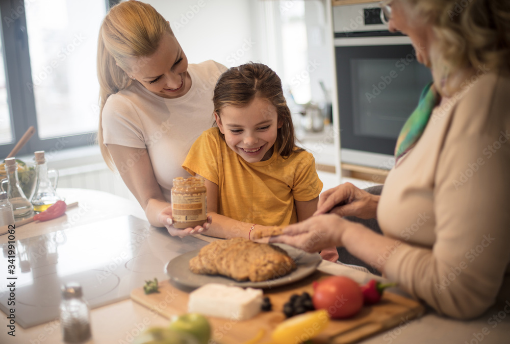 Morning smile and grandma's breakfast have no price. Morning smile and grandma's breakfast have no price.