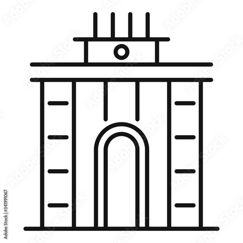 Exhibition center arch icon. Outline exhibition center arch vector icon for web design isolated on white background