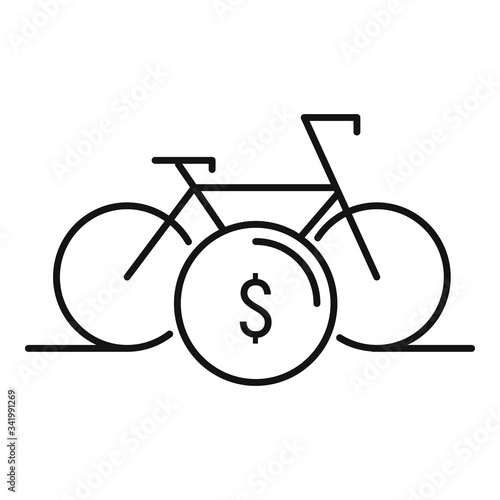 Rent bike business icon. Outline rent bike business vector icon for web design isolated on white background