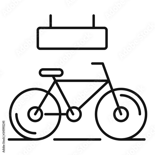 Share bike rent icon. Outline share bike rent vector icon for web design isolated on white background