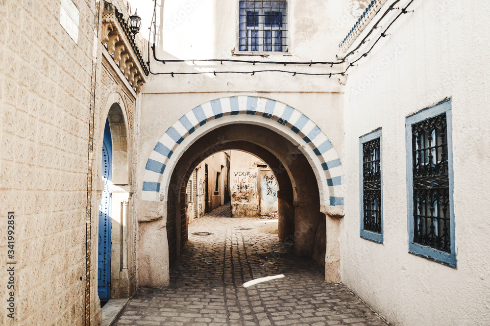 narrow street in the old town of nabeul