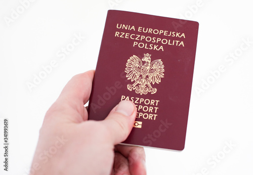 Close up of Poland Passport