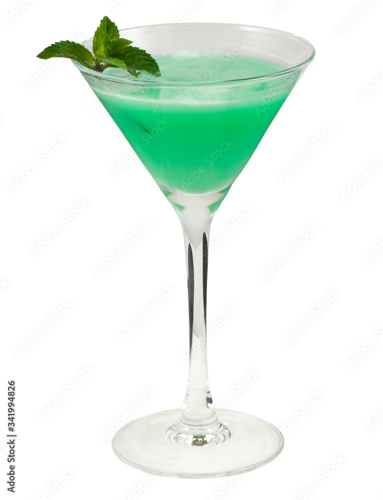 Peppermint cocktail on a white background Peppermint cocktail on a white background