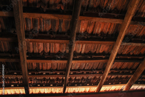 Tiled roof of old house