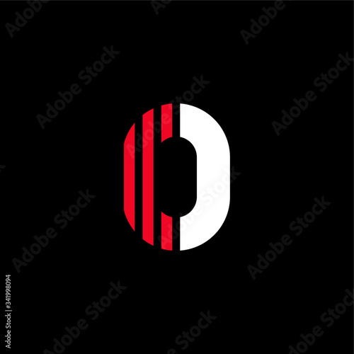 Red Lines Stripes Geometric Vector Logo Number 0