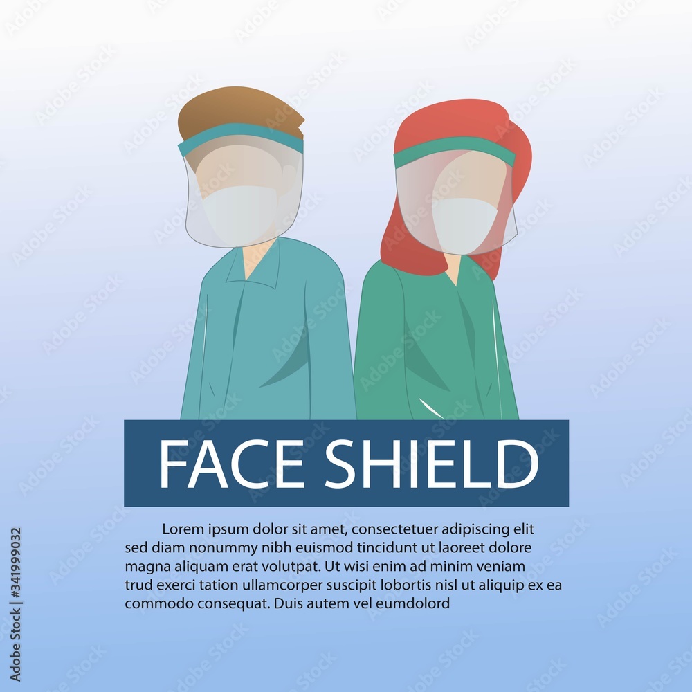 people wears face masks and face shield to protect coronavirus pandemic,COVID-19 crisis concept,Vector illustration people wears face masks and face shield to protect coronavirus pandemic,COVID-19 crisis concept,Vector illustration