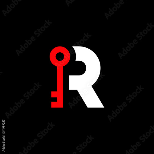 Vector Logo Letter Safety Security Key R