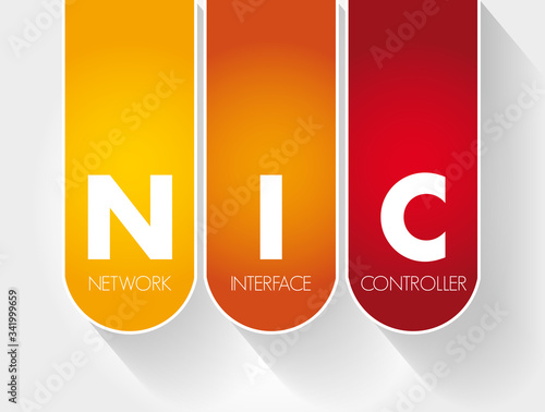 NIC - Network Interface Controller acronym, technology concept background