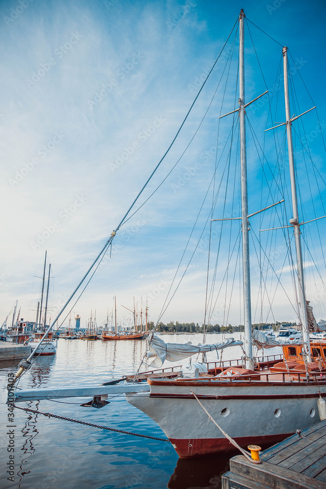 Yachts parking in Helsinki. Finland