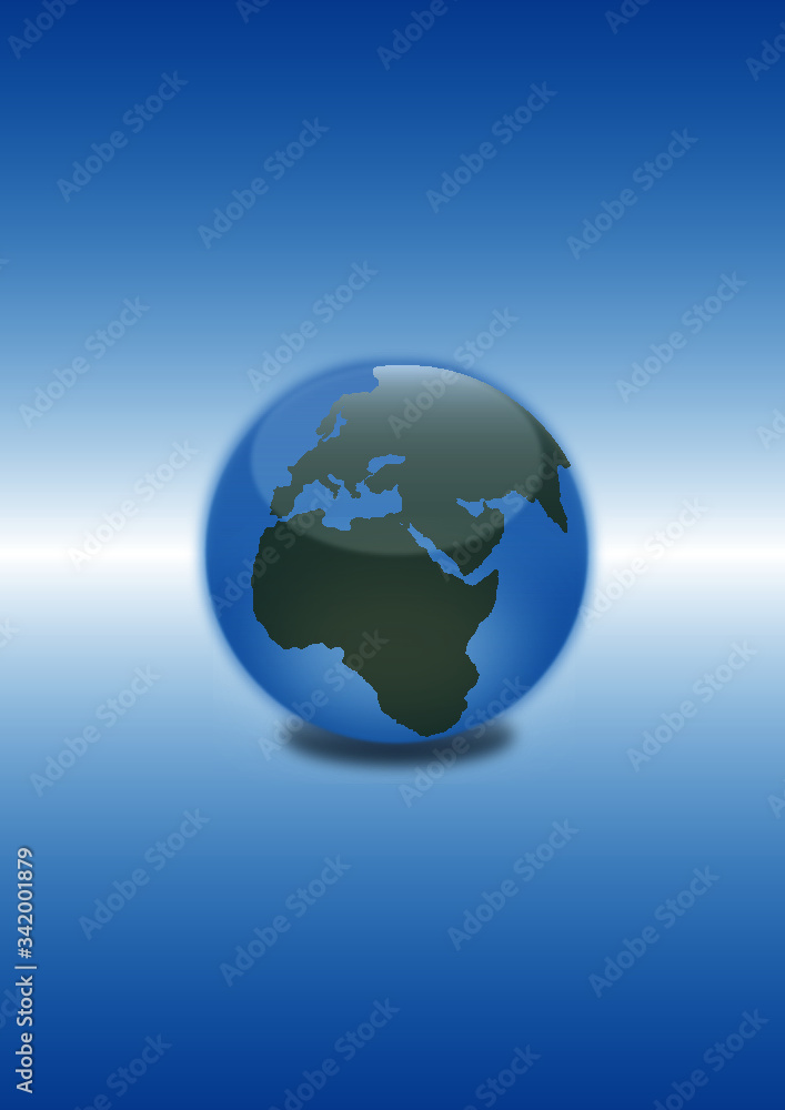 earth globe on blue background
