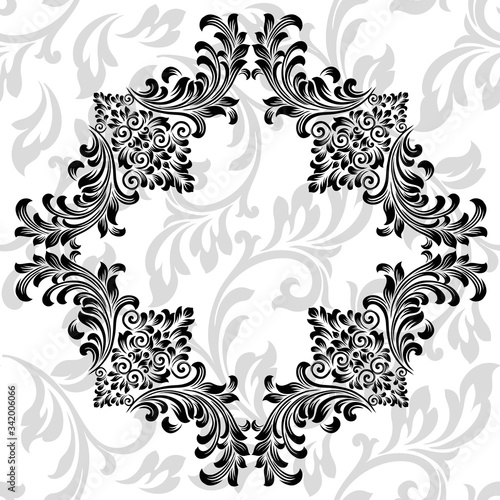  illustration VINTAGE. ornamental floral elements for tattoo  design  cards and prints. Abstract floral vector illustration.