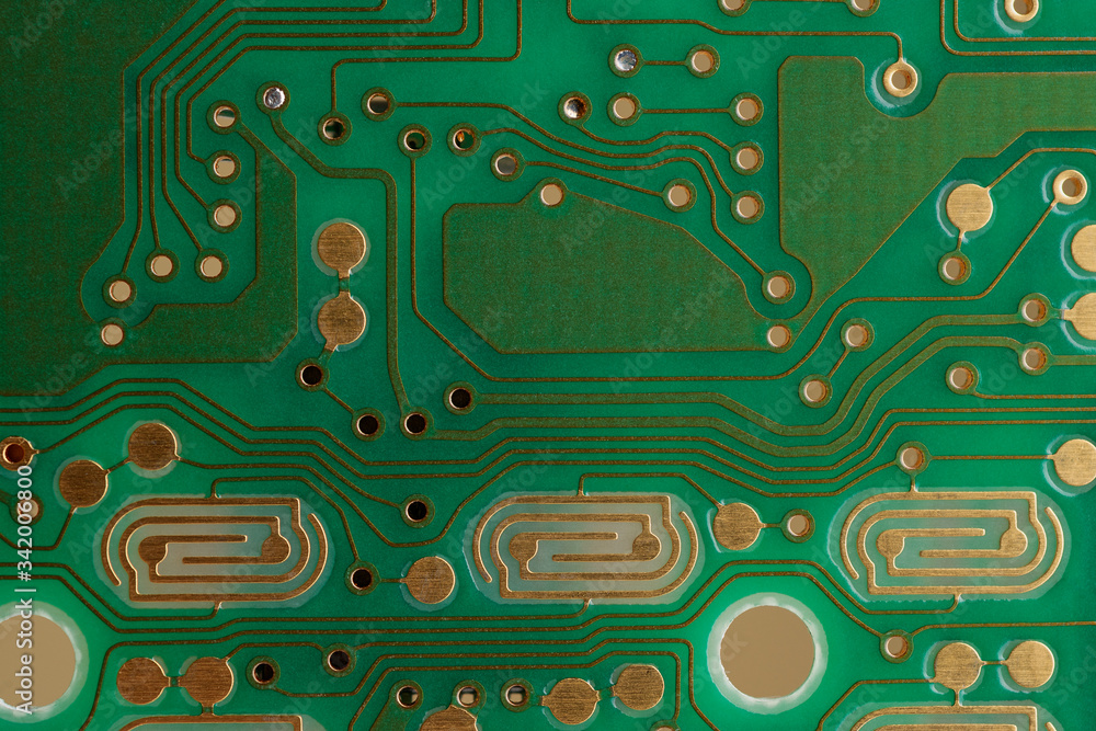 Empty PCB board supermacro closeup. Board without components. Empty PCB board supermacro closeup. Board without components.