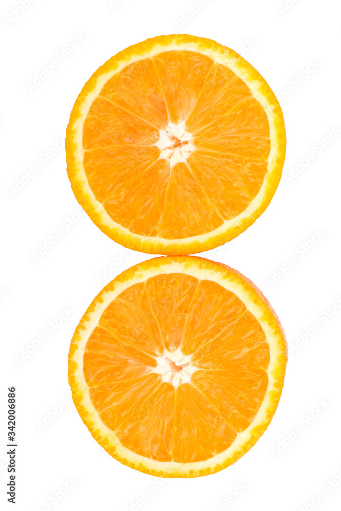 sliced orange on white background sliced orange on white background