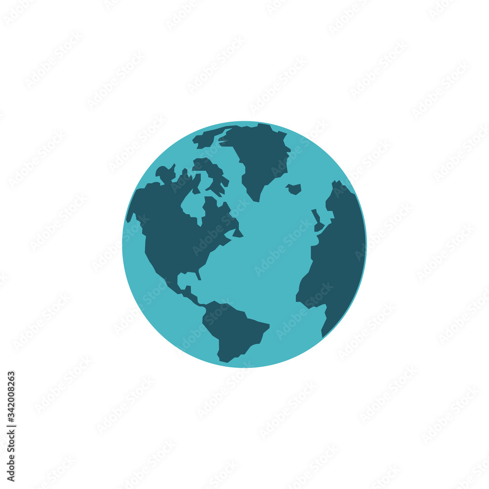 Earth globe. Logo icon vector illustration. 