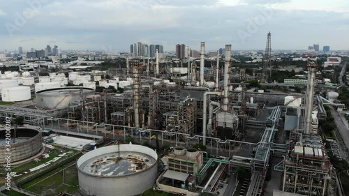Oil and gas industry - refinery factory - petrochemical plant industrial oil and gas background