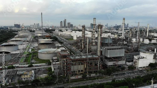 Oil and gas industry - refinery factory - petrochemical plant industrial oil and gas background