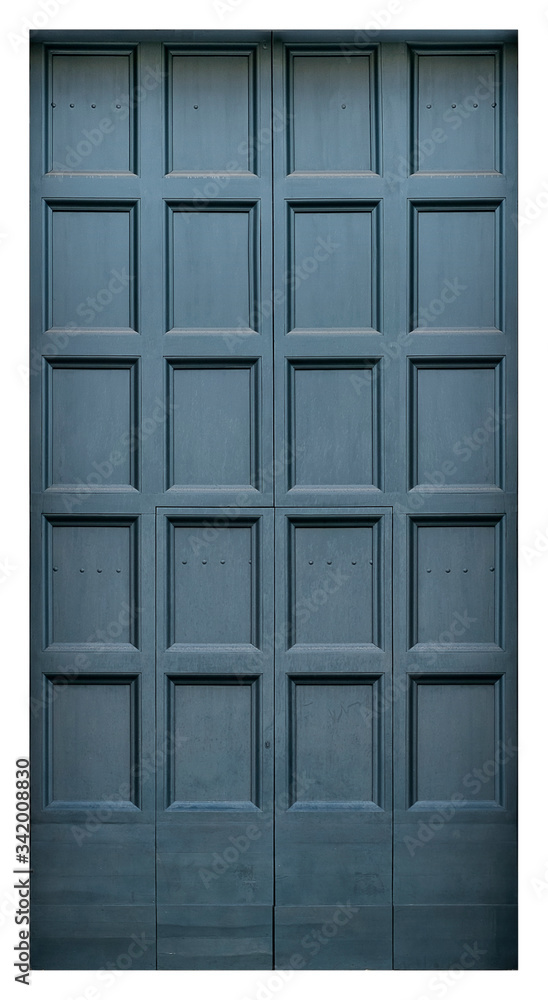 The model of the entrance wooden door (isolated on white background) The model of the entrance wooden door (isolated on white background)