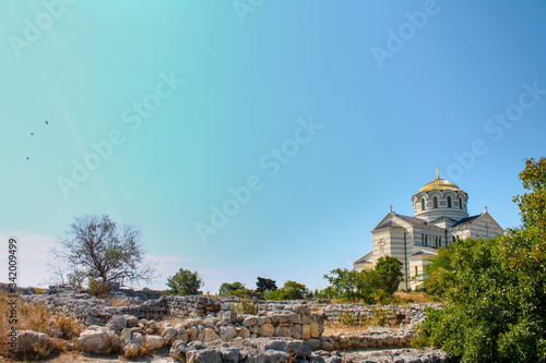 Church on the ruins of ancient Crimea